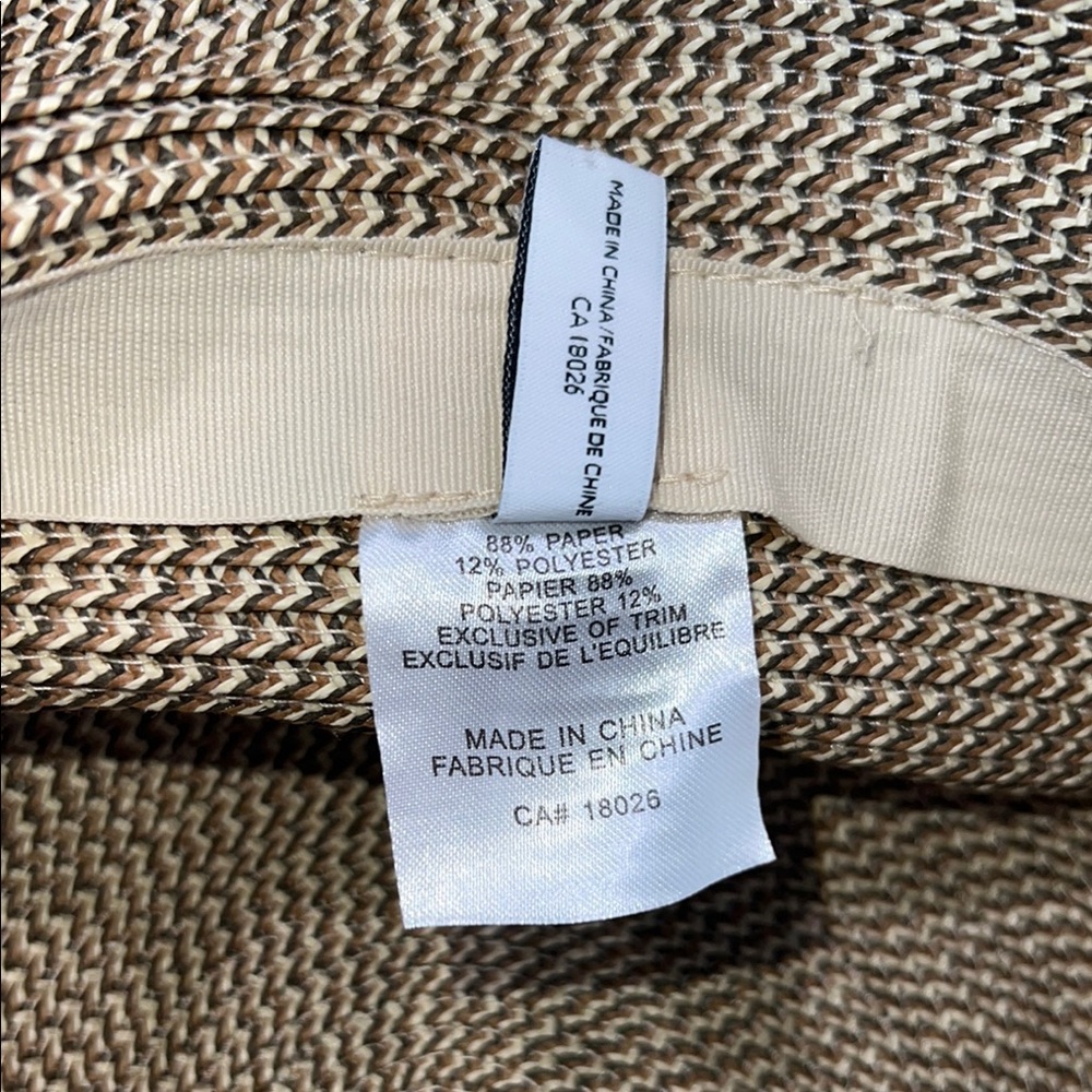 🛍️ 3 for $20 🛍️ - NWOT - Nine West Tan and Cream Woven Hat - Picture 8 of 9